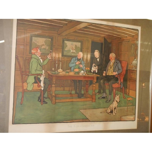 1649 - A good early 20th century print entitled 'The Connoiseurs a glass of port' COLLECT ONLY.