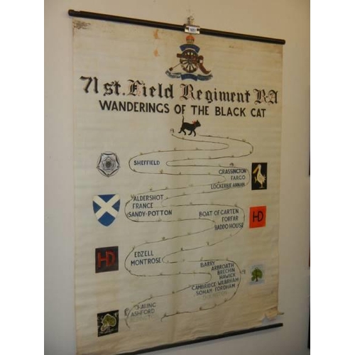 1651 - A large banner for 71st Field Regiment RA Wanderings of the Black Cat