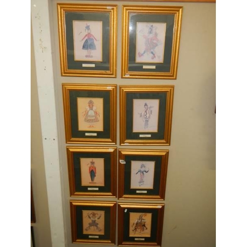 1655 - A set if 8 framed and glazed limited edition prints - The original designs of The Bolshoi Nutcracker... 