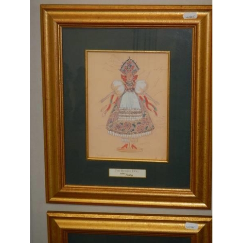 1655 - A set if 8 framed and glazed limited edition prints - The original designs of The Bolshoi Nutcracker... 