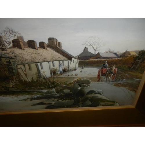 1656 - A good gilt framed and glazed Victorian rural scene watercolour signed T C Grant 1883. COLLECT ONLY.