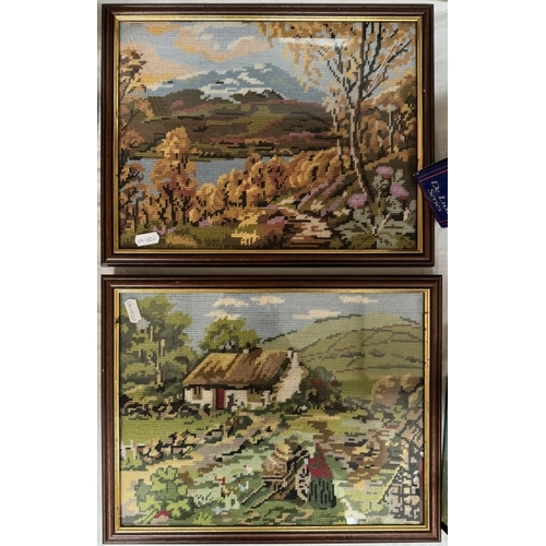 1611 - Four framed & glazed tapestries