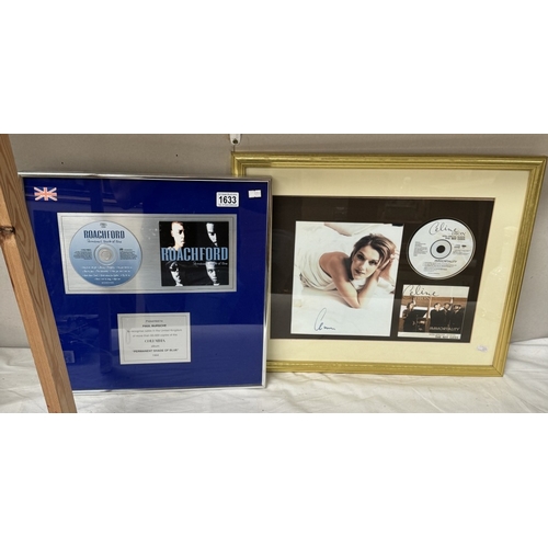 1633 - A Celine Dion with Bee Gees & Roachford framed CDs