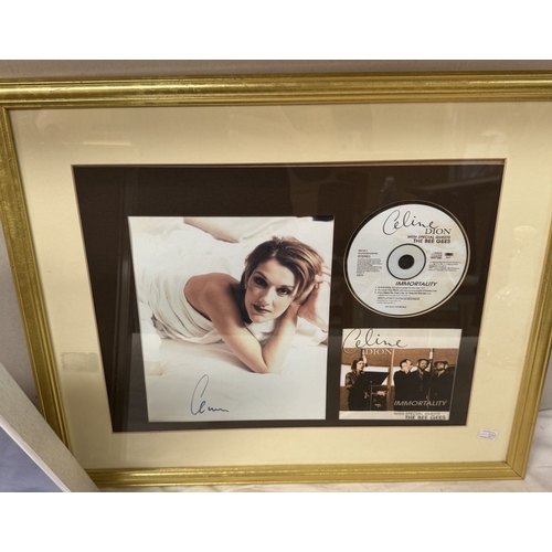 1633 - A Celine Dion with Bee Gees & Roachford framed CDs