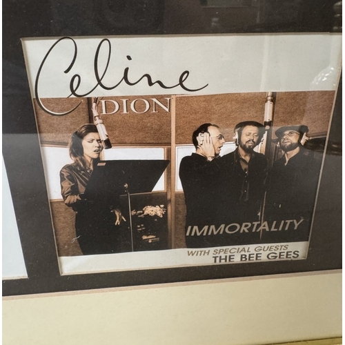 1633 - A Celine Dion with Bee Gees & Roachford framed CDs