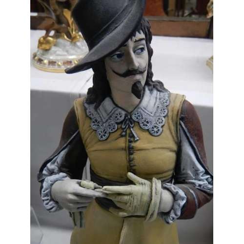 1661 - A Victorian cold painted spelter figure of a cavalier, COLLECT ONLY.