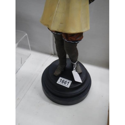 1661 - A Victorian cold painted spelter figure of a cavalier, COLLECT ONLY.