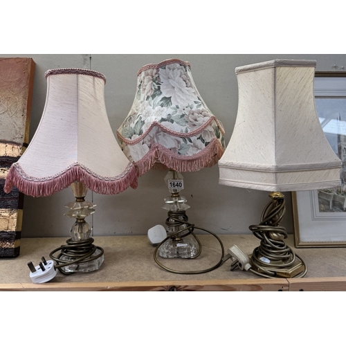 1640 - A pair of vintage acrylic table lamps