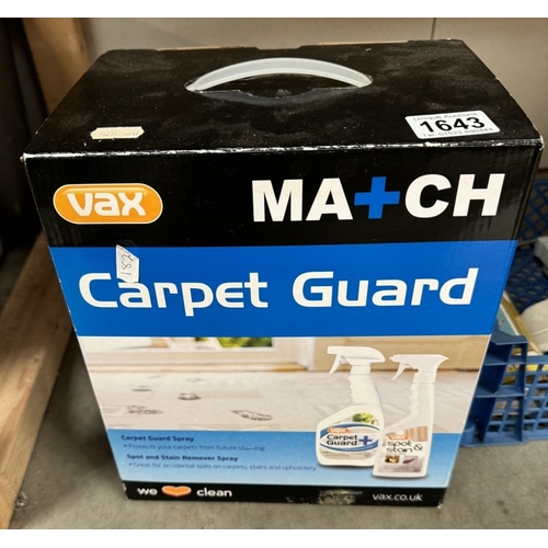 1643 - A vax carpet guard cleaning kit as new