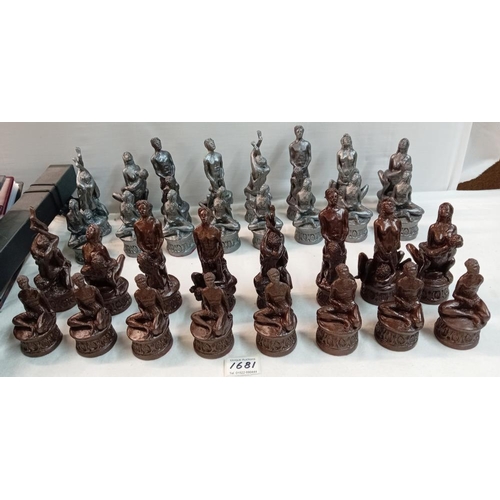 1681 - An erotic chess set designed from drawings by Janis Gride in a limited edition of 50 in bespoke box,... 