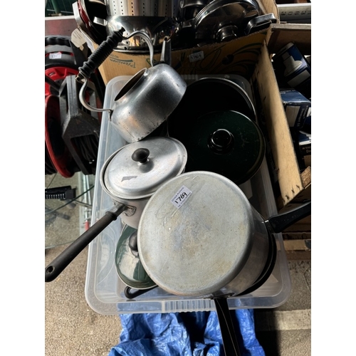 1769 - Two large boxes of pots & pans