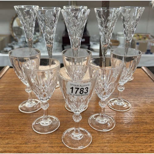 1783 - Two boxed sets of size lead crystal glasses