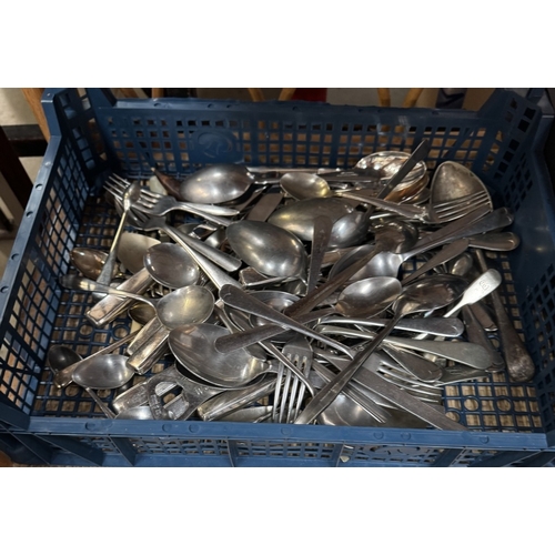 1811 - A quantity of cutlery including a cutlery box (empty)