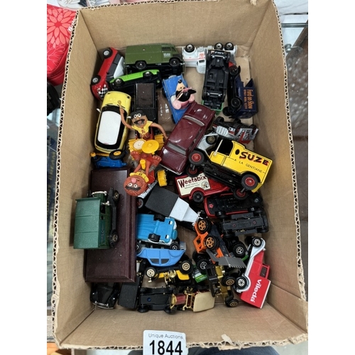 1844 - A box of Diecast cars etc