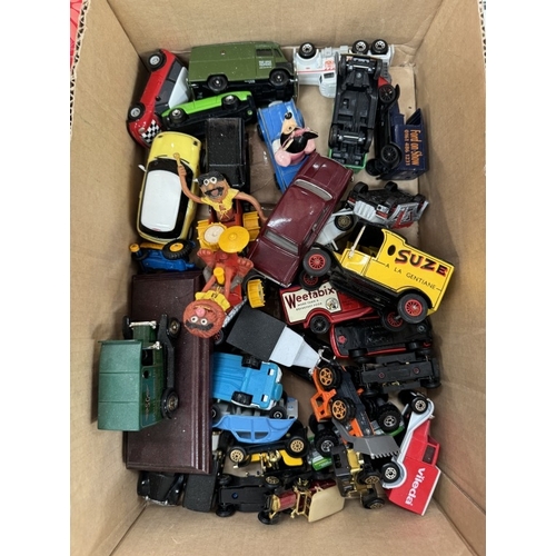 1844 - A box of Diecast cars etc