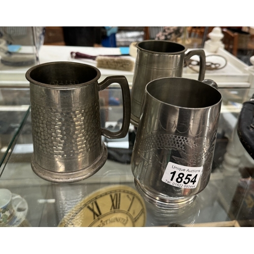 1854 - Three pewter mugs