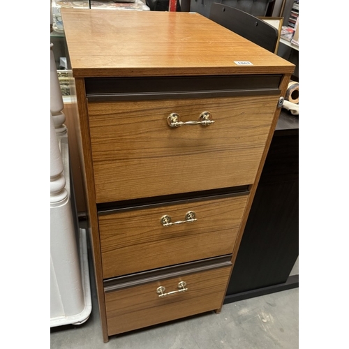 1867 - A teak effect three drawer filing cabinet