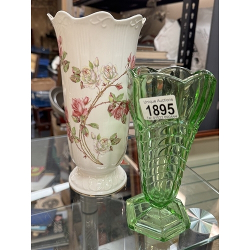 1895 - An Aynsley vase & glass vase