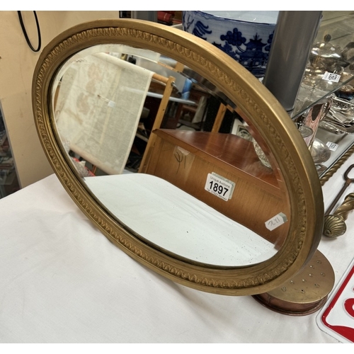 1897 - An oval gilt framed bevel edged mirror, COLLECT ONLY.