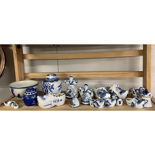 1636 - A quantity of Dutch pottery & china items & 2 small ginger jars