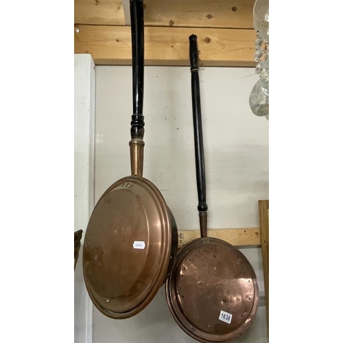 1638 - 2 copper warming pans