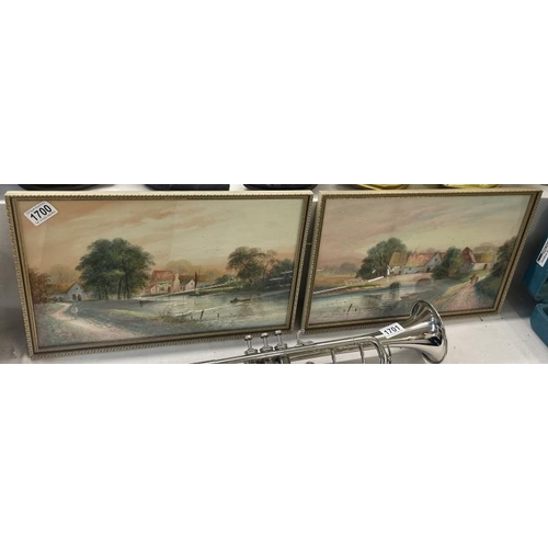 1700 - 2 framed & glazed images of country scenes