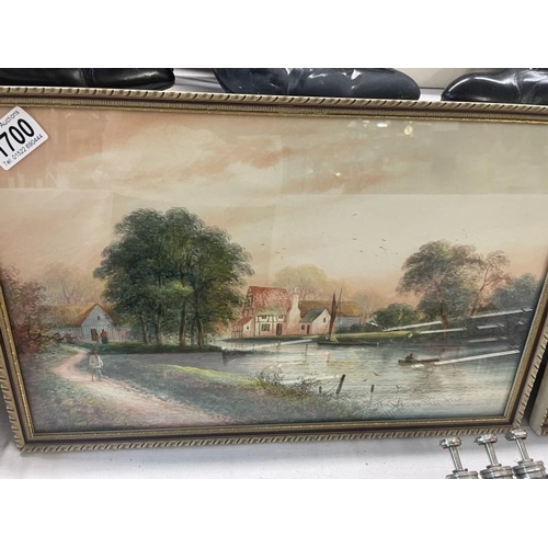 1700 - 2 framed & glazed images of country scenes