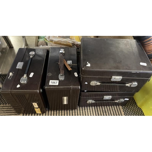 1867 - A teak effect three drawer filing cabinet