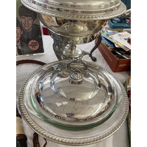 1732 - A silver plated fondue set and a matching tureen