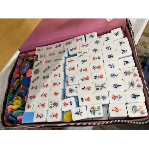 1743 - A cased Mahjong set (zip on case is a/f)