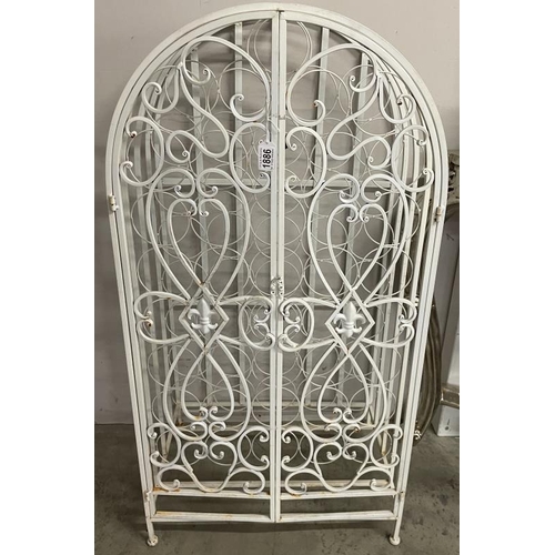 1886 - A White painted wrought iron cage wine rack