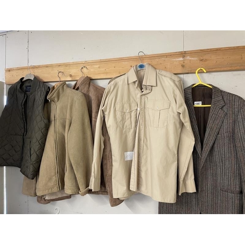 1887 - A quantity of men's jackets & shirts including North Coast jacket, size M & new Taylor & Wright shir... 