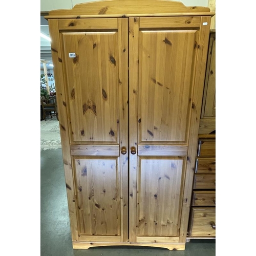 1893 - A pine wardrobe (100 x 54 x 187cm) COLLECT ONLY.