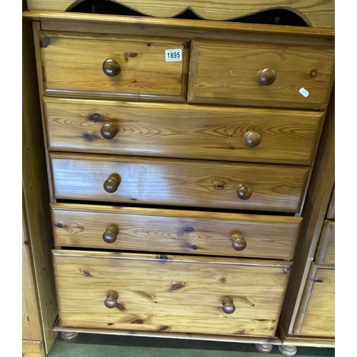 1895 - A solid pine chest of drawers COLLECT ONLY.