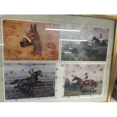 1673 - A framed & glazed picture. 
Collage picture of horse related images.