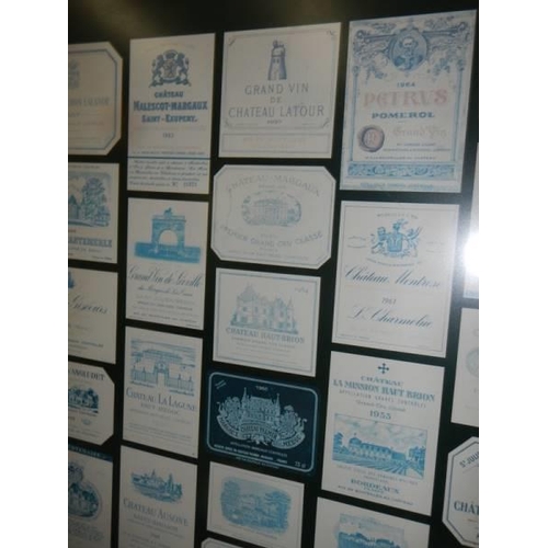 1403 - A quantity of framed and glazed wine labels