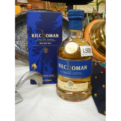 1500 - A boxed bottle of Kilchoman whisky.