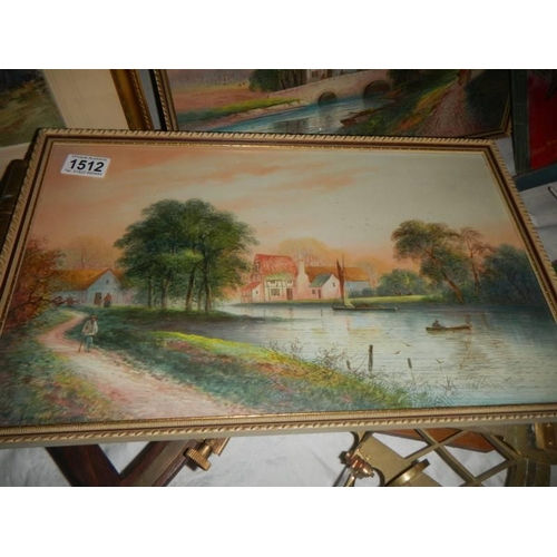 1512 - A framed and glazed watercolour rural scene. COLLECT ONLY.