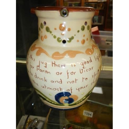 1592 - A Torquay motto ware jug.