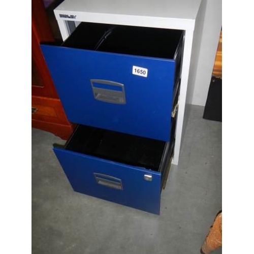 1650 - A good two drawer metal filing cabinet, COLLECT ONLY.