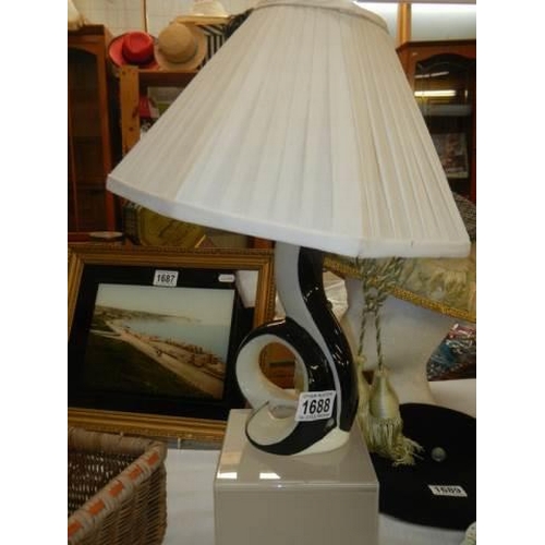 1688 - A good quality modern table lamp with shade,. COLLECT ONLY.