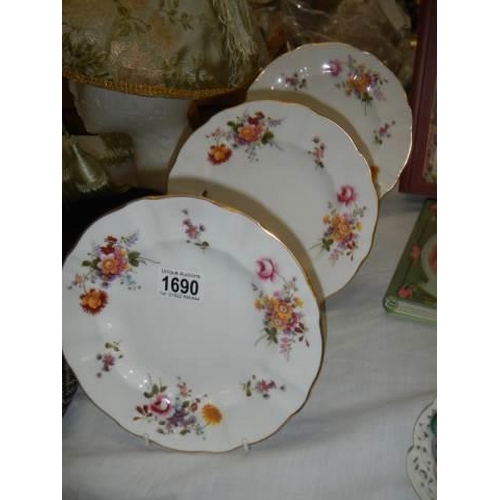 1690 - Three Royal Crown Derby plates.