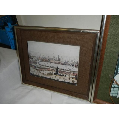 1695 - Three framed and glazed L S Lowry prints, COLLECT ONLY.