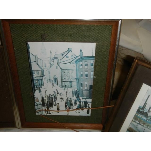 1695 - Three framed and glazed L S Lowry prints, COLLECT ONLY.