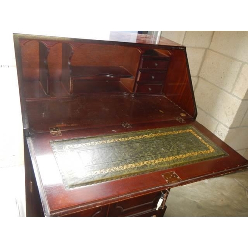 1714 - A mahogany drop front bureau, COLLECT ONLY.