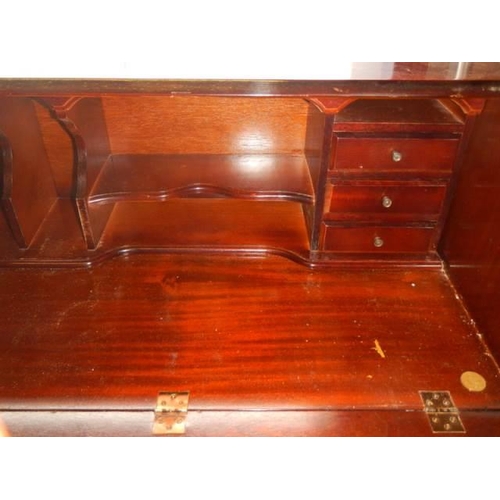 1714 - A mahogany drop front bureau, COLLECT ONLY.