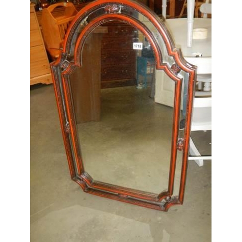 1718 - A mahogany framed mirror, COLLECT ONLY.