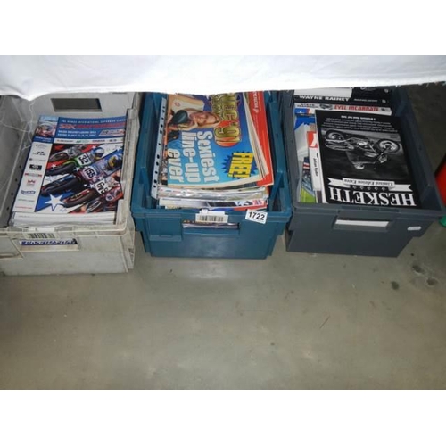 1722 - Eight boxes of assorted magazines. COLLECT ONLY.