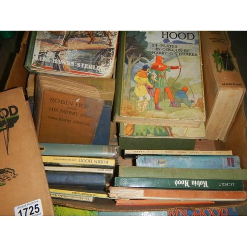 1725 - A box of hard back Robin Hood books.