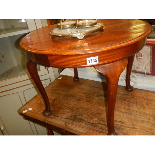 1735 - A round mahogany table with Queen Anne style legs